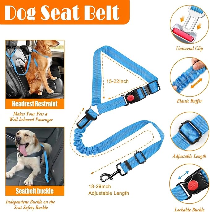 LOBEVE No Pull Dog Harness, Collar & Leash Set with Travel Accessories | Includes Dog Seat Belt, Collapsible Bowls & Poop Bag Dispenser. Ideal for Training, Walking, Hiking. Fits Small to Large Dogs - Image 7