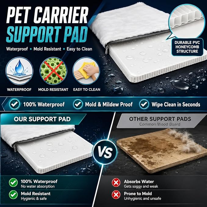Large Pet Carrier for Cats and Small Dogs, Soft-Sided Travel Carrier with Safety Leash, Scratch-Resistant Mesh, Reinforced PVC Support Base, Foldable Design, 20 x 13 x 13 Inches - Image 5