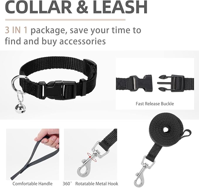 PUPTECK Dog Harness, Collar and Leash Set No Pull for Small Medium Sized | Soft Mesh Puppy Step-in Escape Proof Reflective No Choke Pet Cat Adjustable Walking Vest - Image 4