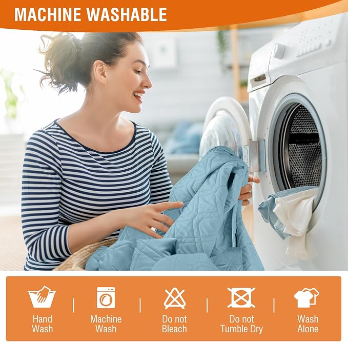 VANSOFY 100% Waterproof Recliner Chair Covers Washable, Azuree, 30" | Non-Slip, Slipcover with Pocket, Furniture Protector, Elastic Straps, Chair Cover for Pets, Dogs - Image 7