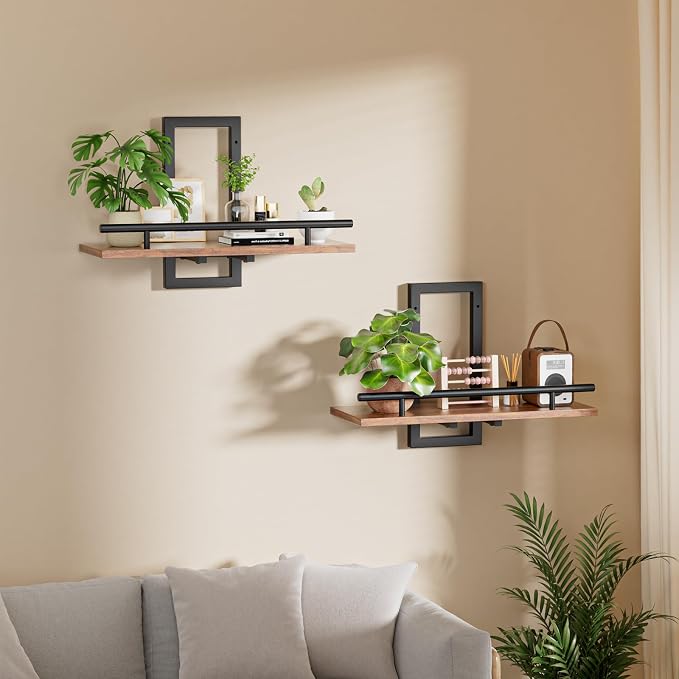 Sbosbo Floating Shelves for Wall Plant Shelf Indoor Wall Mounted Shelves | Wall Planters for Indoor Floating Plant Shelves for Bedroom, Living Room, Kitchen, Office, Bathroom Decor (2 Pack) - Image 2