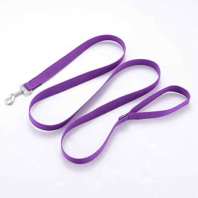 Strong Durable Nylon Dog Training Leash, 1 Inch Wide Traction Rope, 6 ft Long, for Small and Medium Dog (Purple, 6 Feet) - Image 2