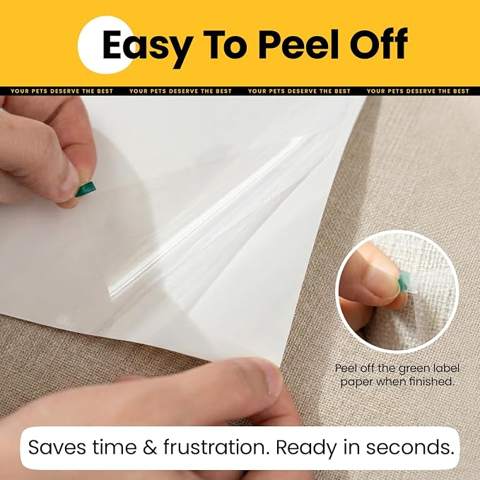 Conlun Cat Scratch Furniture Protector 10-Pack 14in Clear Adhesive Sheets | Flexible Deterrent | guards armchairs | leaves no residue, corner guide sticker | easy peel scraper | Invisible Shield - Image 4