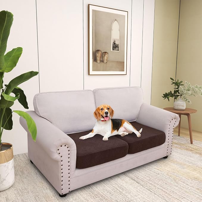 hyha Individual Couch Cushion Covers, Sofa Seat Cushion Covers Washable | Stretch Dog Couch Cover, Elastic Bottom, Anti-Slip Furniture Protector, Ideal For Pets & Kids, Durable Sofa Slipcover, 2 Pcs - Image 7