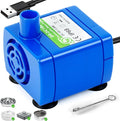 Cat Water Fountain Pump Replacement(No Led & with Brush)， DR-DC 160 | IP68 Submersible Water Motor For Stainless Steel & Ceramic Cat Water Fountain, Ultra Quiet Blue Pet Fountain Pump, Easy Clean by Waatoos