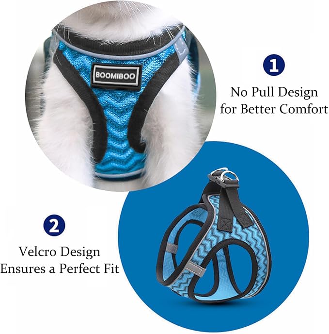 Dog Harness with Leash Set, Step-in Adjustable Puppy Vest, Light Pink XL | Lightweight Breathable Air Mesh, Night Safety Reflective, No Pull Puppy Vest Harnesses for Small Medium Large Dogs, Cats - Image 3