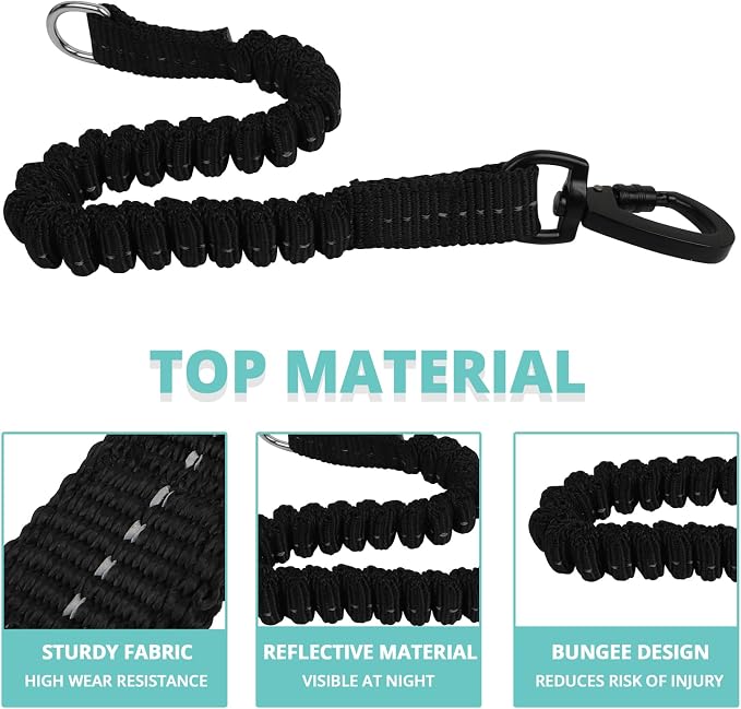 jenico Long Dog Leash 15FT: Heavy Duty Rope Leashes for Dogs Training with Swivel Lockable Hook Reflective Threads Bungee and Padded Handle - Dog Lead for Large Small Medium Dogs Outside Walking - Image 4