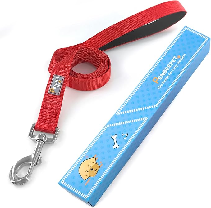 6 FT Reflective Dog Leash for Small Dogs,Red | Padded Handle,Metal D-Ring,Heavy Duty Nylon Webbing, for Walking & Training - Image 5