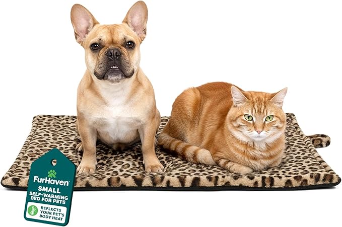 FurHaven ThermaNAP Faux Fur Self-Warming Mat, Brown Leopard, Large by FurHaven