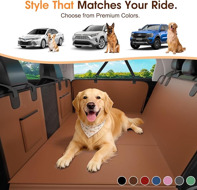 XL Hard Bottom Dog Car Seat Cover, 58"×69", Waterproof PU Leather | Stable Hard Bottom Support for Comfortable Rides with Large Dogs - Image 7