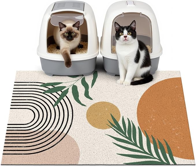 Cat Litter Mat Litter Trapping Mat, 33"x22" Waterproof Urine Proof Litter Box Mat Catcher Mat Non-Slip Washable for Kitty Kitten, Orange by Unknown