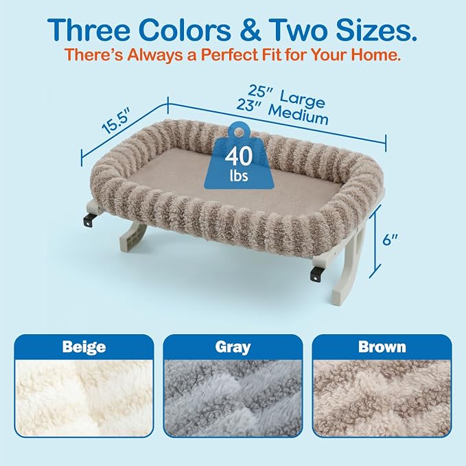 Zakkart Mellow All-Around Cat Hammock for Windowsill, Dual-Mount (Brown, L) | Hook-On or Screw-On Installation, Machine Washable Bed, Heavy Duty ABS & Metal Frame, Support up to 40 lbs. - Image 5