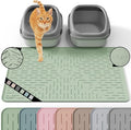 Large Cat Litter Mat, 31.5x23.6 Silicone Trapping Mat Sage Green | for Kitty Litter Box, Easy Clean, BPA Free Rubber, Center Litter Collection, Easy Pour-Back, Waterproof, Odor-Resistant by OHMO