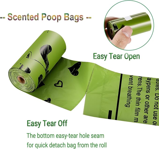 Dog Poop Bags Rolls with Dispenser Extra Thick Leak Proof 280Ct Scented | Strong Large 9x13 inch Waste Refill Bags for Daily Dog Walks, Cat Litter Cleanup Outdoor Travel and Multi-Pet Households - Image 2