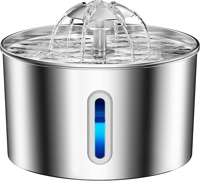 Cat Water Fountain Stainless Steel - 74oz/2.2L Automatic Large Pet Watering Bowl Dispenser for Indoor Cats - Drinking Fountains with 6 Filter, Gifts for Dogs and Kitty - Dog Waterer Bowls No Spill - Image 9