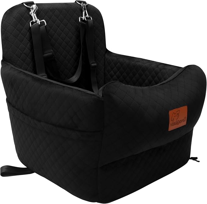 Dog Booster Car Seat for Medium/Small Sized Dogs,Memory Foam and Ultra Soft Fabric Car Pet Bed,Portable Travel Safety and Comfortable Dog Carseat with Washable Removable Cover,Thick Cushion（M-Black） - Image 2