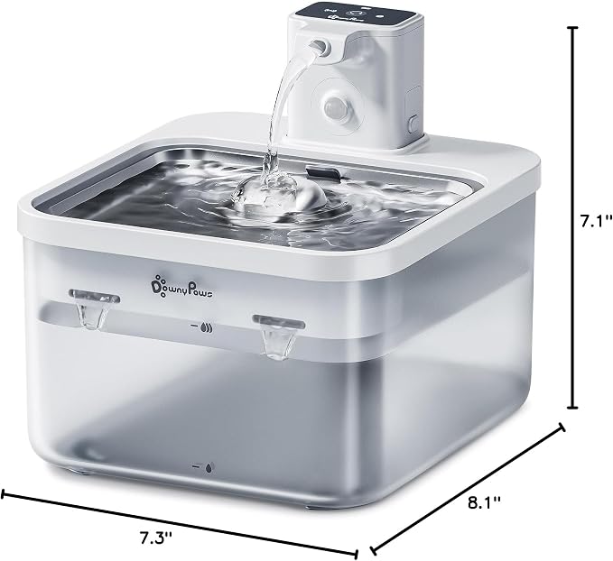 DownyPaws Cat Water Fountain Cordless, Pet Fountain, 84oz/2.5L, White Pro | Wireless Cat Drinking Water Fountains for Cats Indoor, Fursink , Battery Operated, Motion Sensor, Ultra Quiet Pump, BPA-Free - Image 10