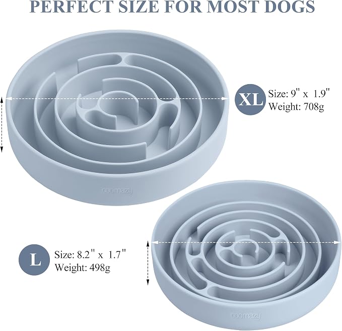 Coomazy Extra Large Slow Feeder Bowl, Silicone Dog Bowl with Suction Cups | Slow Feeder & Non-Slip Design, Boredom and Anxiety Reducer, Suitable for Large Dogs, 5 Cup - Image 2