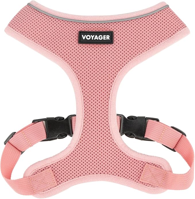 Best Pet Supplies Voyager Aerolite Over the Head Dog Harness, No Pull Breathable Air Mesh Vest, Quick Dry with Reflective Stitching, Adjustable Escape Resistant Harness - Pink, X-Small by BestPetSuppliesLLC