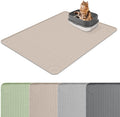 Silicone Cat Litter Mat 40"x28" Cat Mat for Litter Box, Khaki | Extra Large Cat Litter Trapping Mat, Non-slip, Foldable, Waterproof Pet Mat with Raised Edge, Rubber Mat for Floor by Bartuke
