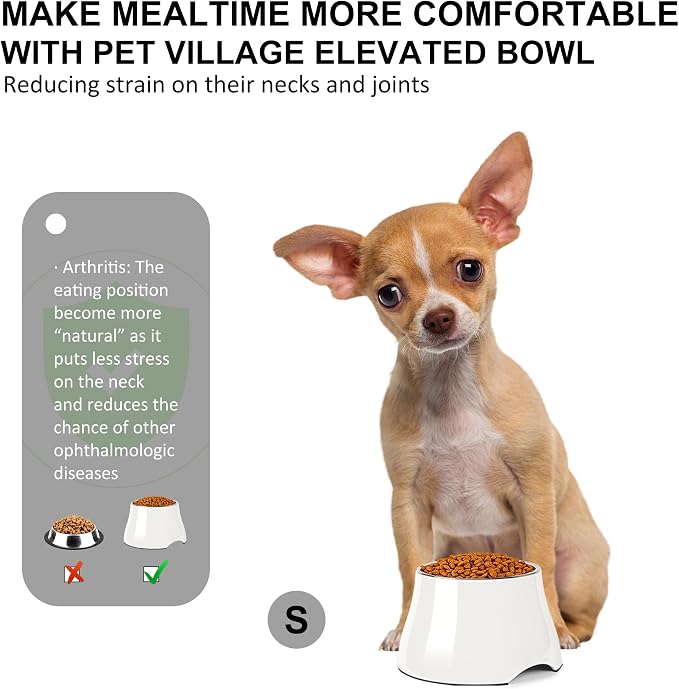 Dog Bowls,Cone Friendly Non Slip Single Dog Bowl with Stainless Steel Inner, Raised Bowls for Small Dogs Spaniel Dogs Long Ear, High Capacity, S/1 Cup White - Image 3