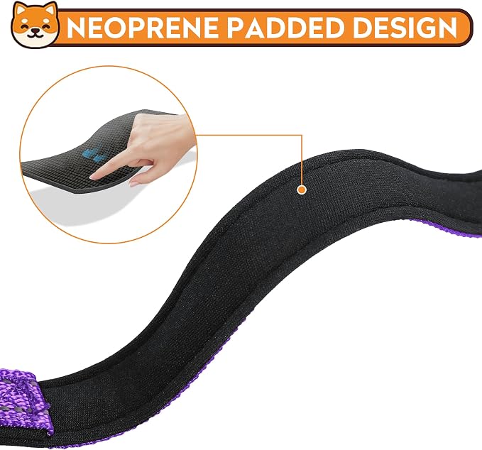 Reflective Dog Collar, Adjustable Soft Neoprene Padded,Purple,S | Breathable Nylon for Small Dogs,Tear-Resistant Webbing,Chafe‑Free on Walks and Hikes,Metal D-Ring,Night Safety - Image 4