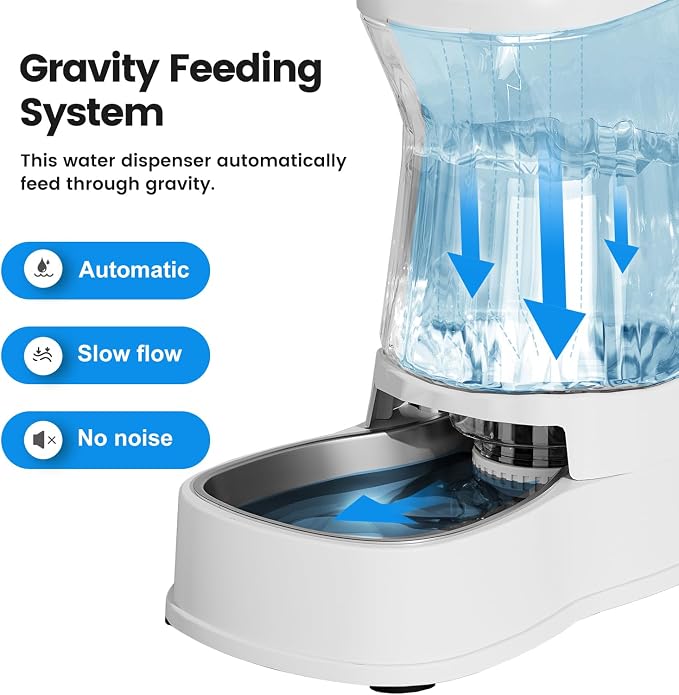 Gardner Pet Automatic Dog Water Dispenser Gravity Stainless Steel Water Waterer Feeder, Large Capacity Water Feeding Bowls for Medium & Large-Sized Dogs Cats Other Pets -(2.1 Gallon) - Image 5