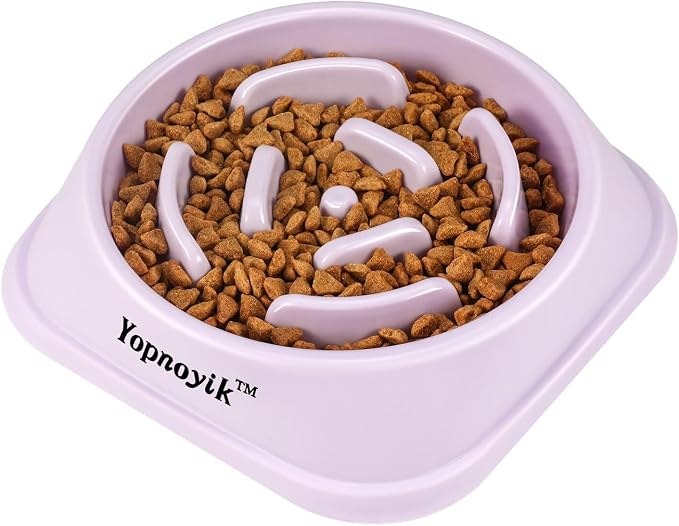 Slow Feeder Dog Bowls for Medium Dogs & Cats | Non-Slip Base, Anti-Choking Design, Reduces Bloating & Overeating, Easy to Clean, 1.5-2 Cups by Yopnoyik