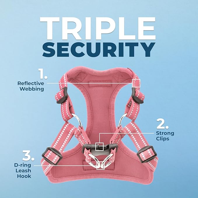 Voyager Step-in Flex Adjustable Dog Harness - Pink, X-Small | 13 - 16" in Chest, Fully Adjustable, Reflective Bands, All Weather Breathable Air Mesh, Lightweight, Fast Drying - Image 2