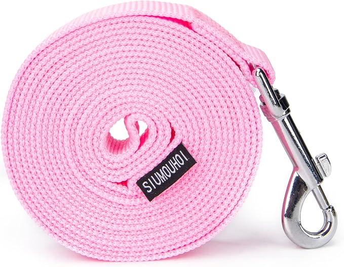 Strong Durable 15ft Nylon Dog Training Leash, 1 Inch Wide Traction Rope, for Small and Medium Dog (Pink, 15 Feet) - Image 6
