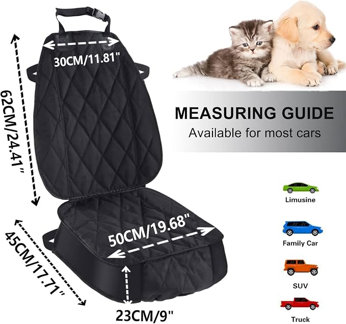 AsFrost Dog Seat Cover Cars Trucks SUVs, Thick 600D Waterproof Pet Car Seat Cover Dog, Heavy Duty & Wear-Resistant Durable Nonslip Backing with Side Flaps, Scratchproof Dog Front Seat Cover | Thicked 600D Oxford, Pet Car Seat Cover, Heavy Duty & Wear-R... - Image 4