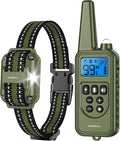 SLOPEHILL Dog Training Collar,4200FT Remote Shock Collar for Dogs 8-140lbs | IP68 Waterproof e Collar with Beep, Vibration, Safe Shock, Light ,No Shock Modes,Dog Collar with Removable Prongs,Dark Green by SLOPEHILLDogTrainingCollar