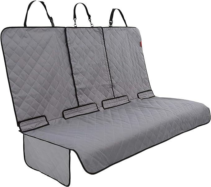 Lusso Gear Car Seat Cover & Protector for Dogs - Non-Slip Waterproof Seat Covers for Trucks & Cars - Universal Fit Dog Backseat Protector - Machine-Washable Pet Travel Accessories - Gray, Large by LussoGear