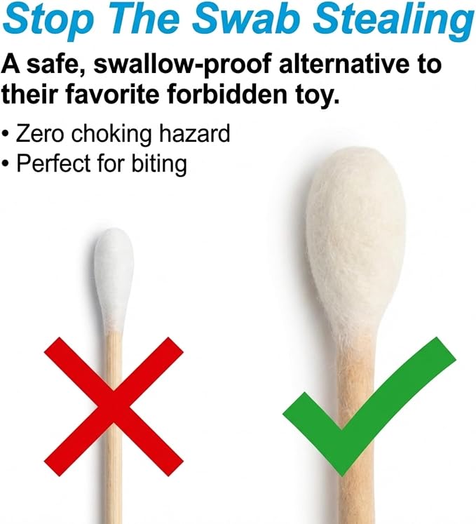 Glaciart One XXL Swabs Cat Toys with Catnip - 2 Pk | Durable for Chew, Cute Cat Toys Interactive Kitty for Boredom, Exercise, & Play | Filled w/Organic Catnip for Anxiety & as Digestive Aid - Image 3