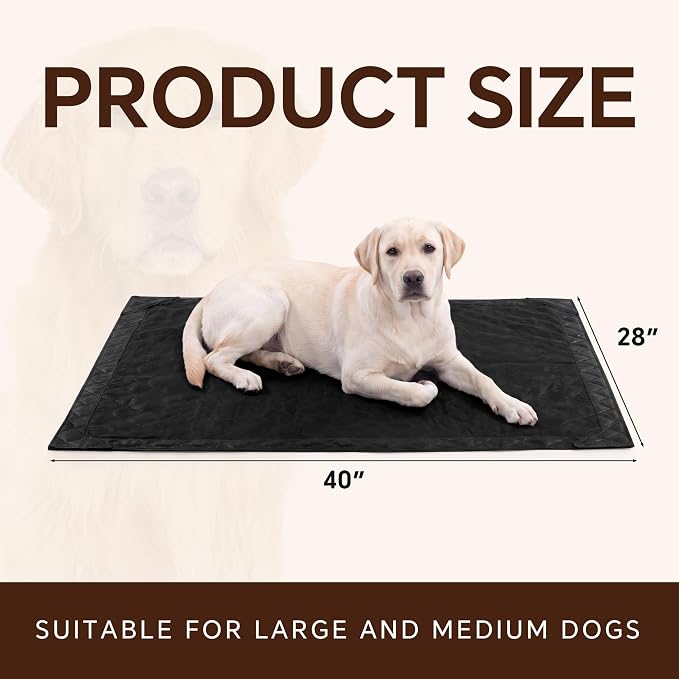 HOMBYS Edge-Reinforced Indestructible Dog Blanket 40"x28", Chew Proof Tear-Resistant Pet Blanket for Aggressive Chewers, Heavy-Duty Furniture Protector for Couch, Bed & Crate, Black - Image 2