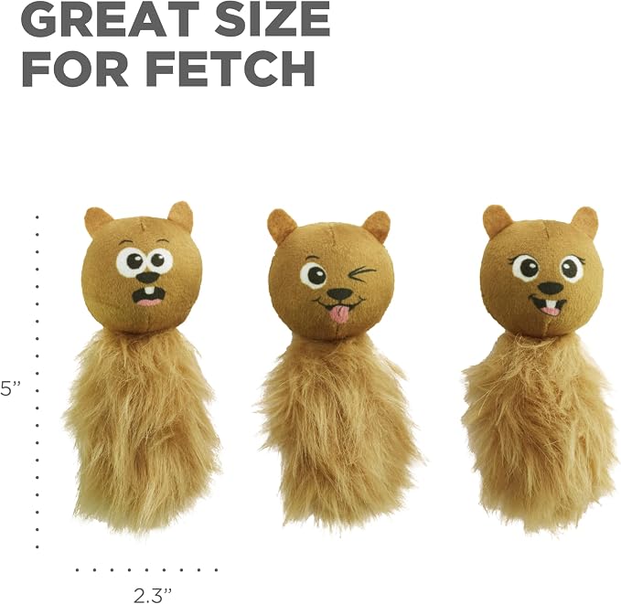 Outward Hound by Nina Ottosson Plush Replacement Chipmunk Toys for Snuffle N' Treat Dog Ball Puzzle - 3 Pack - Image 6