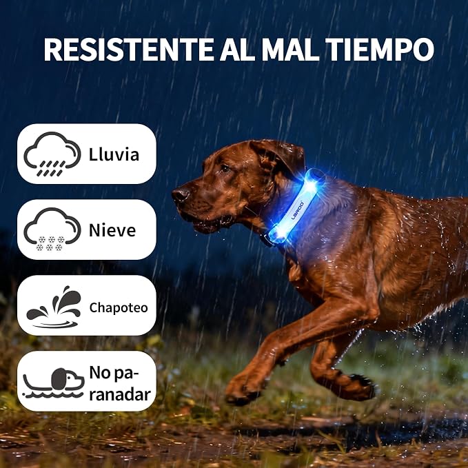 LaRoo LED Dog Collar Light, Hook & Loop Pet Safety Night Light, Glowing LED Strip for Dog Collar Leash Harness, High Visibility Waterproof Dog Lights for Night Walking Running Camping (Blue) - Image 5