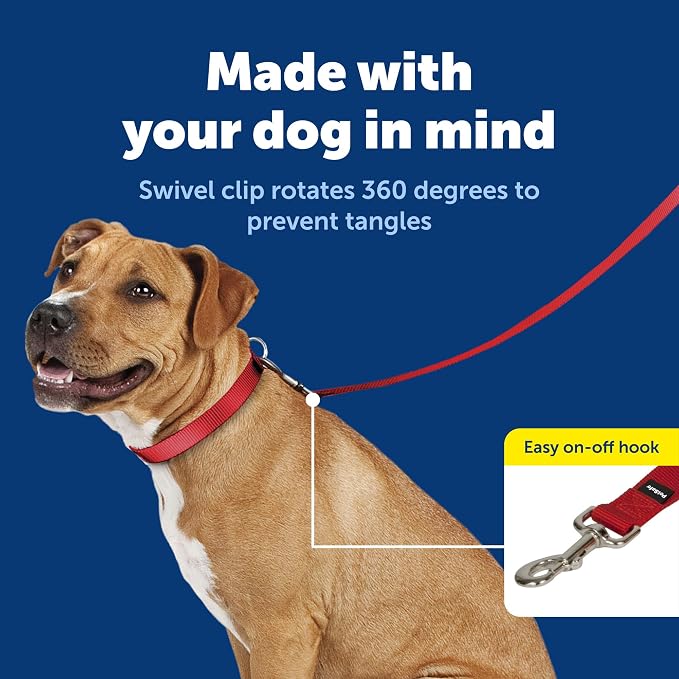 PetSafe Nylon Dog Leash - Strong, Durable, Traditional Style Leash with Easy to Use Bolt Snap - 3/4" x 4', Red | Durable Nylon Leash with Easy on/off Bolt Snap Hook, Pairs Perfectly with Easy Walk Harness and Gentle Leader Headcollar - Image 3
