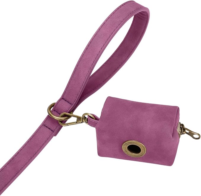 Didog PU Leather Dog Leash for Medium Large Dogs, 3/4in x 5ft, Purple | Soft Grip Full Control, Easy Clean, Metal D-ring for Poop Bag Holder, Tangle-Free 360° Swivel Clasp, for Walking & Training - Image 7