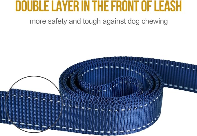 OneTigris No-Pull Dog Leash with Handle for Medium Large Dogs(Blue, 4FT) | Durable lead built for training & daily walks. Ideal drag line for strong pullers and large breeds like bully dogs. - Image 7