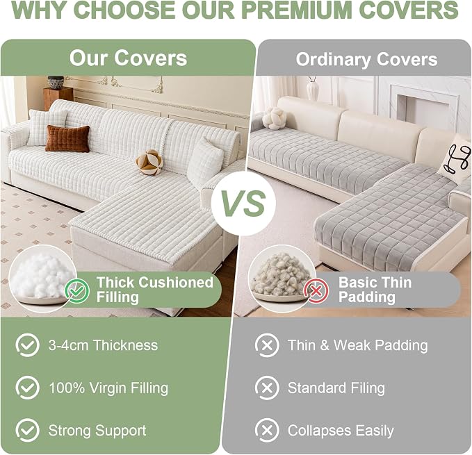 OstepDecor Couch Cover for Dogs, Washable Non Slip Sofa Cover for Pets | Soft Couch Covers for Sofa, Loveseat and Sectional, Furniture Protector Against Pet Hair & Dirt (27.6" x 70.9", Off White) - Image 7