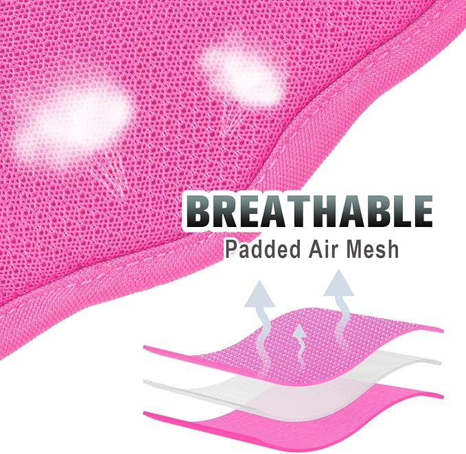 BARKBAY No Pull Dog Harness Large Reflective Dog Harness with Front Clip and Easy Control Handle for Walking Training Running with ID tag Pocket(Pink,L) - Image 6