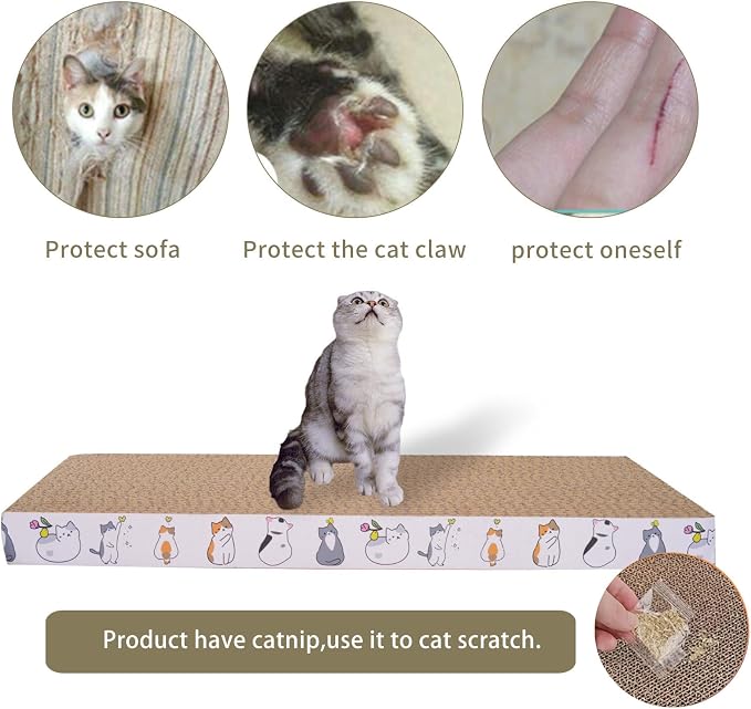 5 Packs cat Scratcher Toys Reversible Scratching Post Board for Indoor Cats Cardboard pad Sleep Play and Grind Claws - Image 4