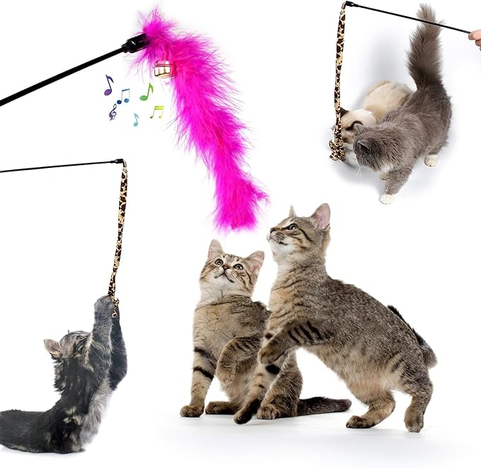 AILUKI 35PCS Cat Toys Variety Pack for Indoor Cats, Kitten Toys Cat Tunnel | Kitten Toys for Indoor Kittens Cat Toy Bundle Set with Feather Wand, Plush Mice, Crinkle Balls & Interactive Cat Toys Bundle - Image 6