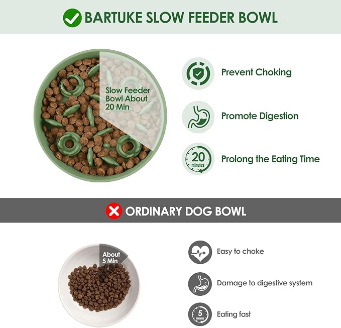 Silicone Slow Feeder Cat Bowl with Detachable Stand, Green | Elevated Cat Bowls for Dry and Wet Food, Non-Slip Puzzle Food Bowl for Puppies & Cats, Digestion Anti Vomit - Image 2