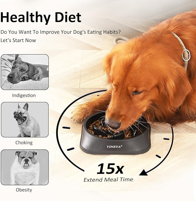 YINEYA Slow Feeder Dog Bowls, Pet Supplies that Slow Down Eating, Pet Food Bowls, Maze Dog Puzzle Feeder for Medium Breed | Dog Food Bowl Slow Down Eating Prevents Bloat, Promotes Healthy Digestion, Puzzle Feeder Interactive Makes Meal Time Fun - Image 3
