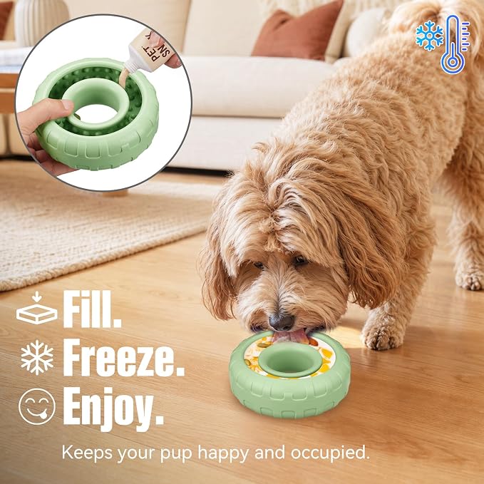 Dog Enrichment Lick Bowl, Bestalk Slow Feeder Lick Mat for Dogs, Freeze Puzzle Licking Bowl for Anxiety Relief, BPA Free Silicone, Dishwasher Safe(Green,L) - Image 5