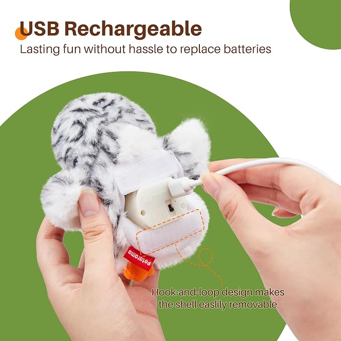 Potaroma Flapping Owl Cat Toys (No Flying), Lifelike Bird Chirp, Rechargeable Touch Activated Kitten Toy, Interactive Catnip Kicker Exercise Toys 4.0" for All Breeds | Rechargeable Touch Activated Kitten Toy, Interactive Catnip Kicker Exercise Toys 4.0... - Image 5