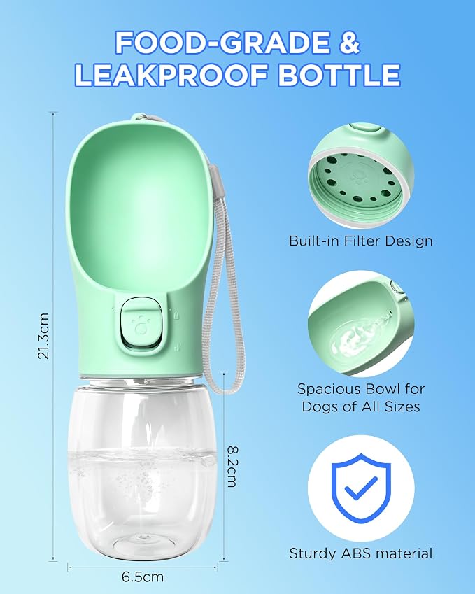 Portable Dog Water Bottle, Leak-Proof Pet Water Dispenser with Water-Saving Reflow, One-Hand Operation & Dishwasher Safe Travel Bottle for Walking, Hiking & Travel - Image 5