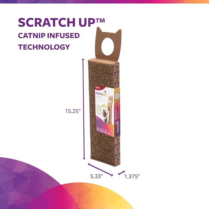 SmartyKat Scratch Up Corrugated Hanging Cat Scratcher, Catnip Infusion Technology - Brown, Single Wide, (Pack of 6) - Image 3